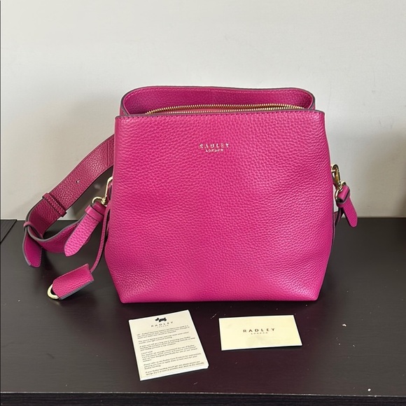 RADLEY London Dukes Place Medium Compartment Pink Leather Crossbody Bag NEW - Picture 4 of 16